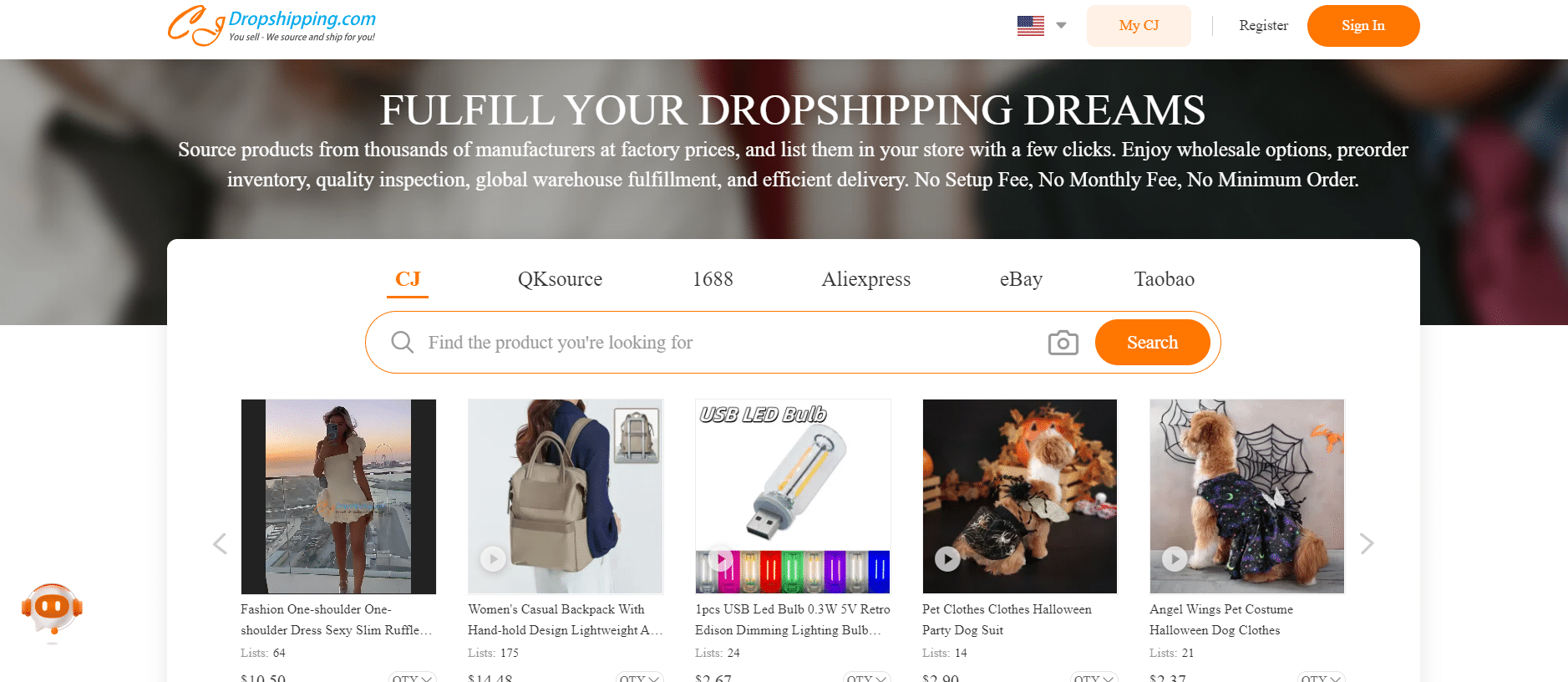 CJ Dropshipping - best dropshipping sites