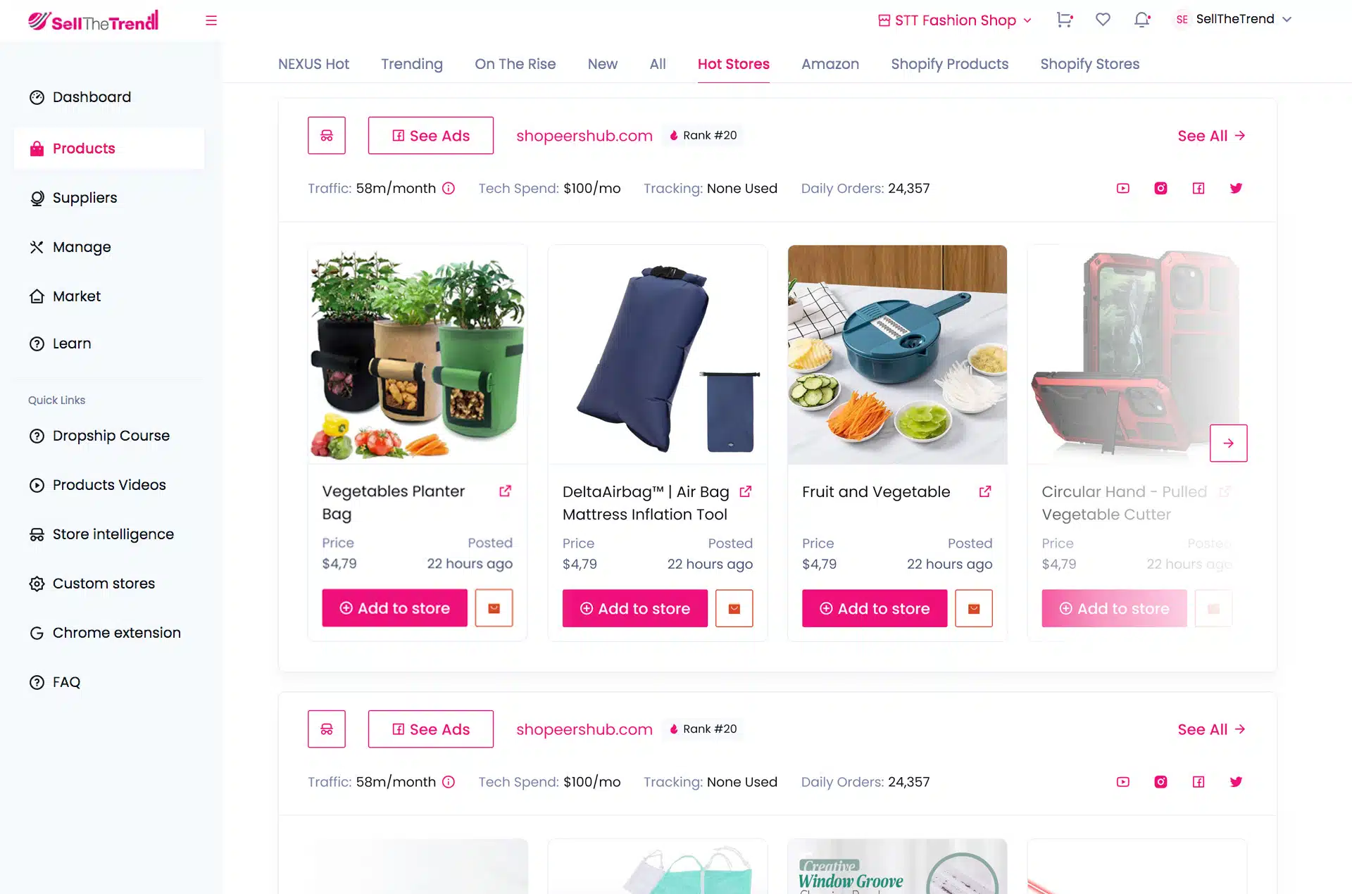 Sell The Trend’s Store Explorer