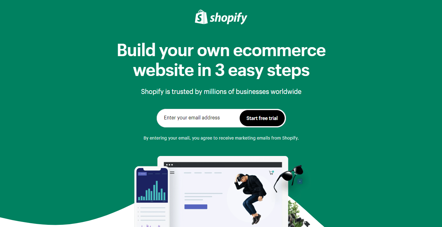 Image of Shopify account creation page