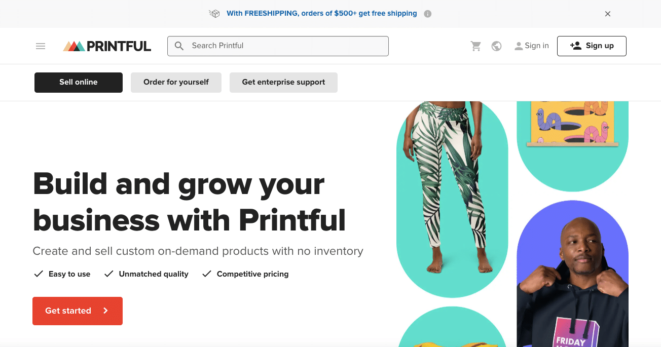 Printful is one of the top white label dropshipping suppliers