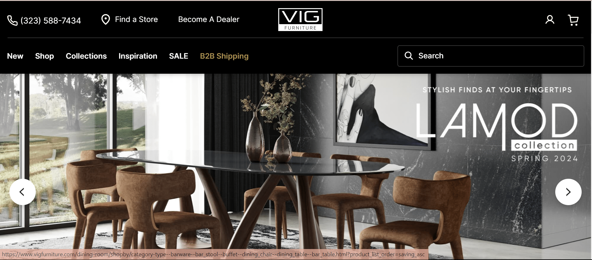 vin furniture homepage