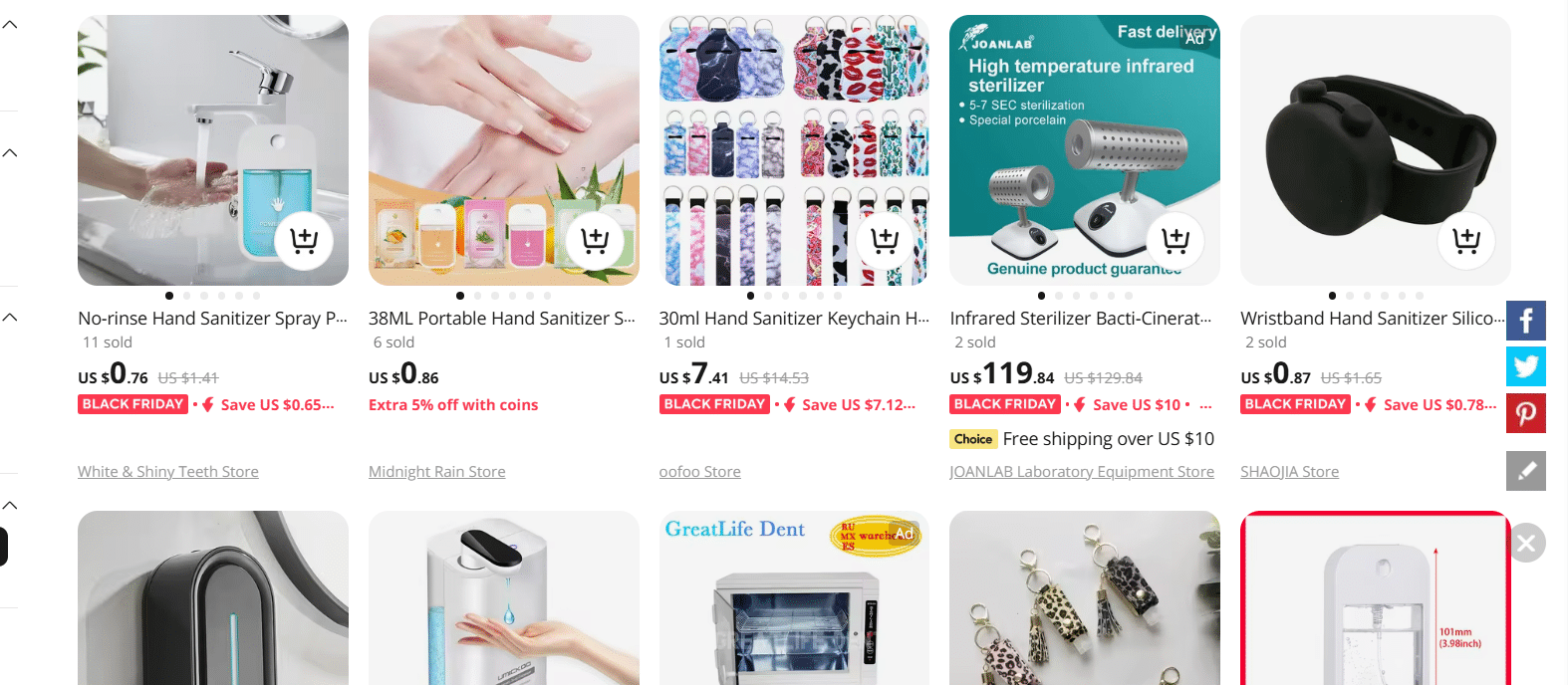 Hand sanitizer products for dropshipping