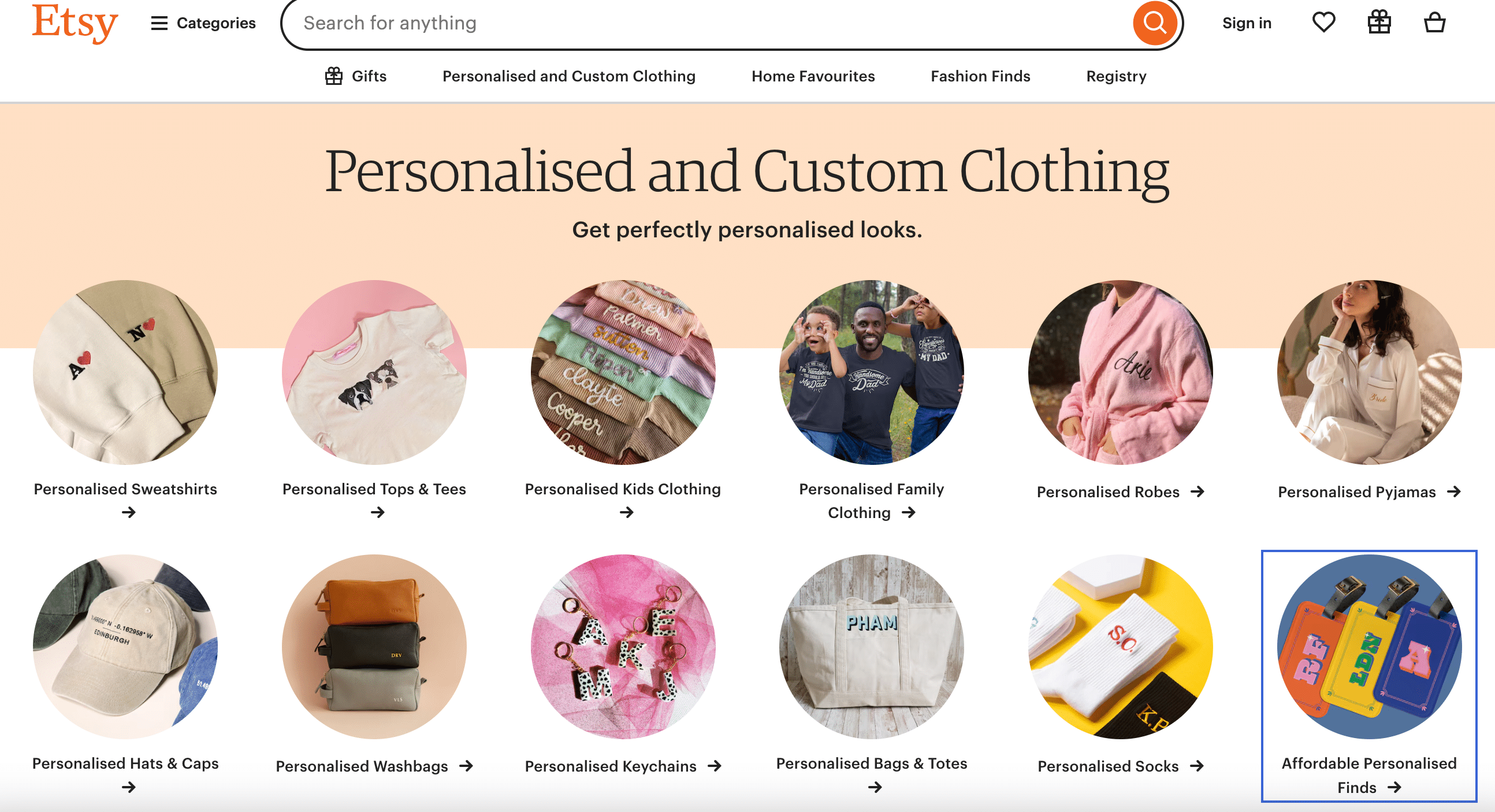 Find the top-selling products in Etsy